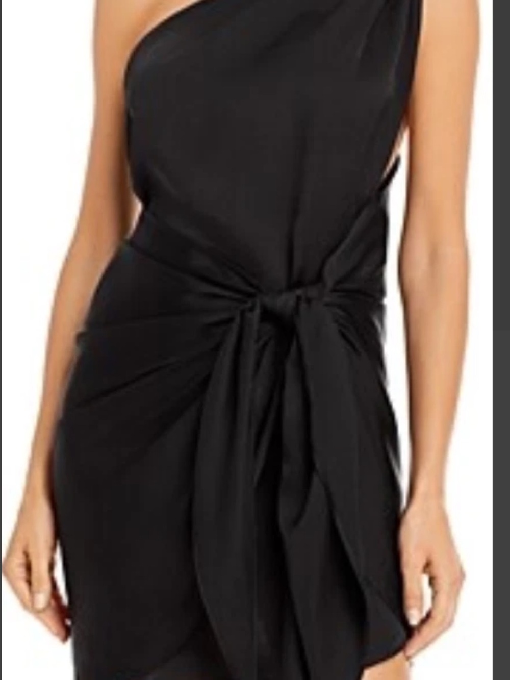 Baobab Asymmetrical black One-Shoulder Black Dress small
